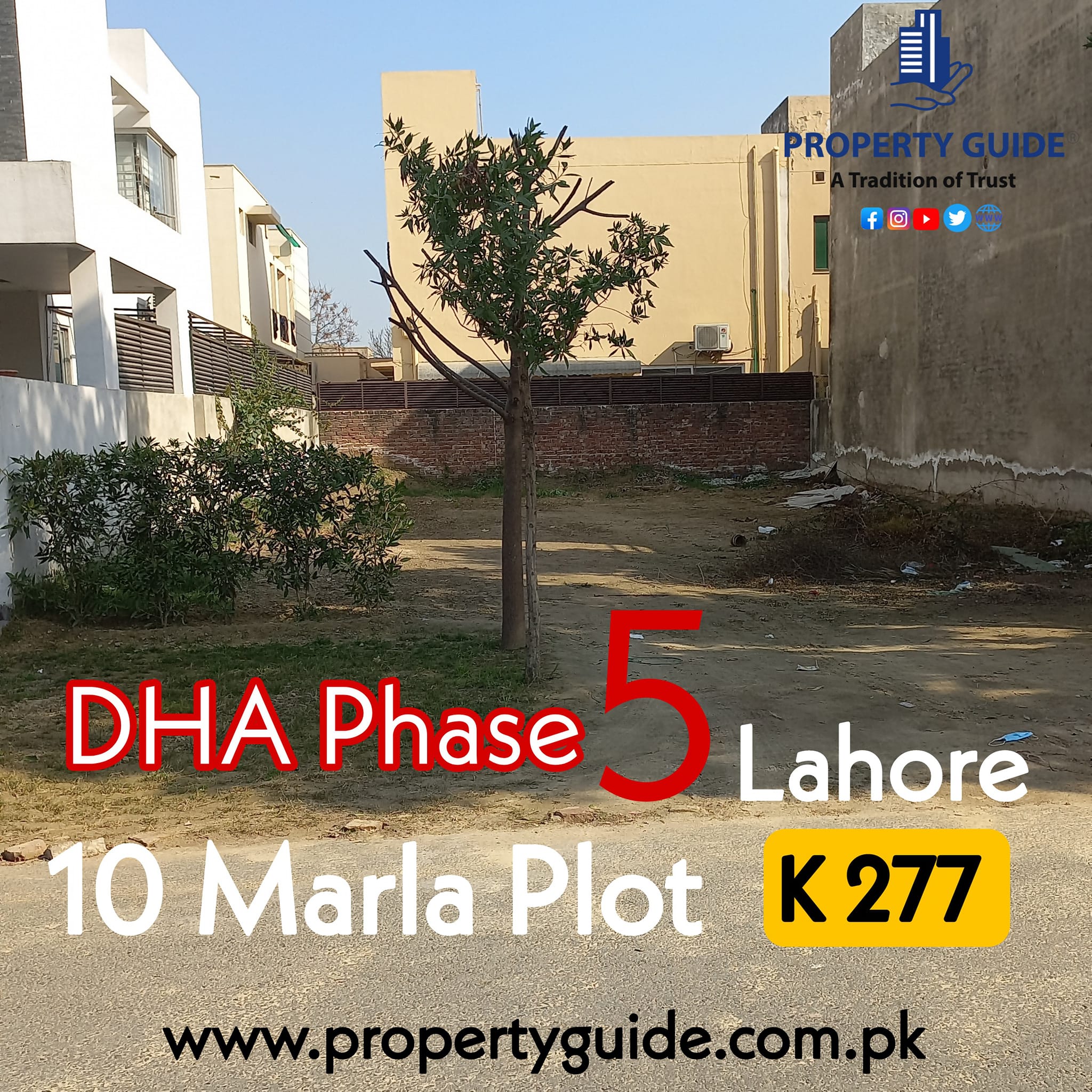10 Marla Plot For Sale In DHA Phase 5 Lahore K 277