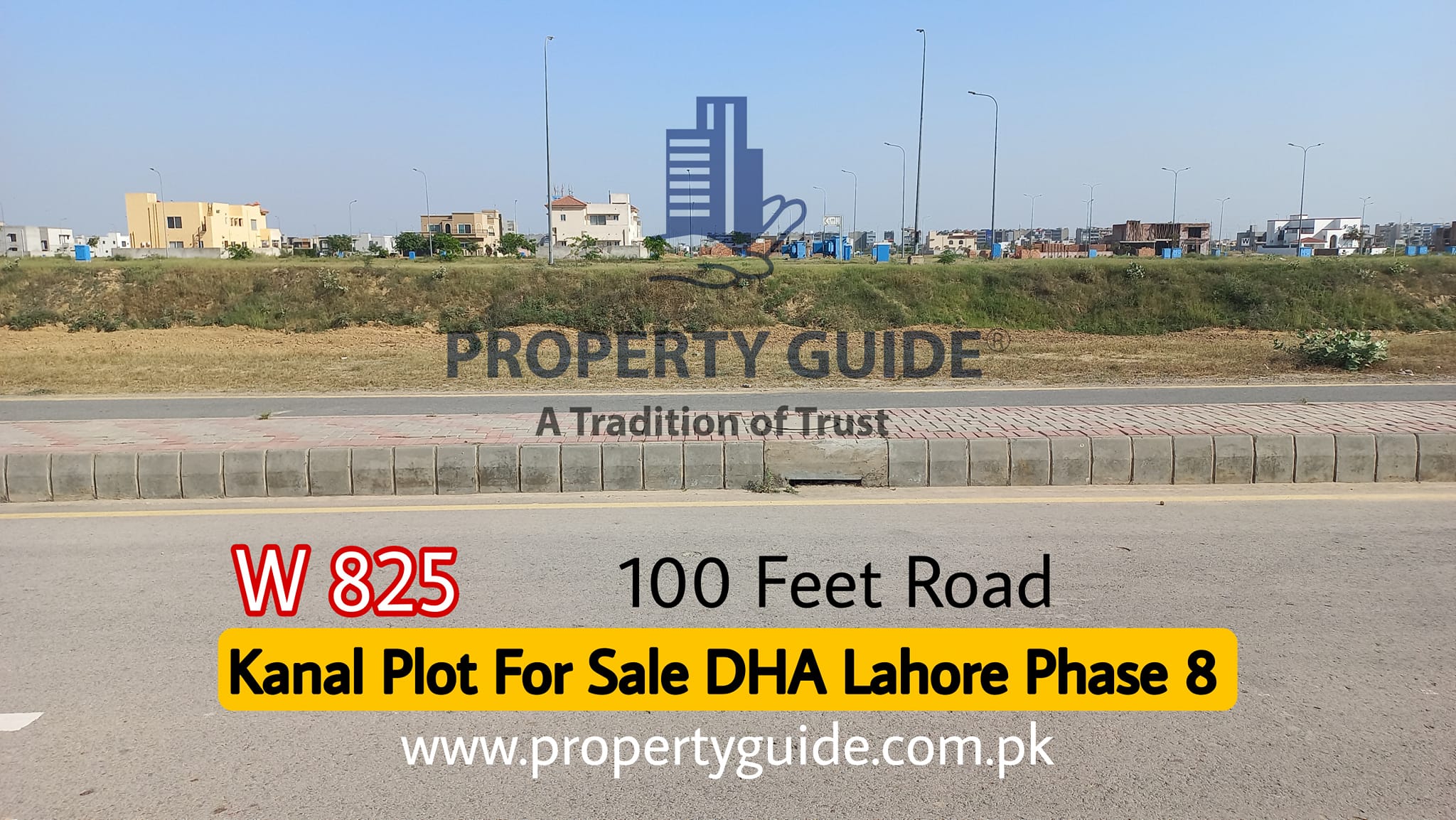 Kanal Plot For Sale DHA Lahore Phase 8 W Block 100 Feet Road