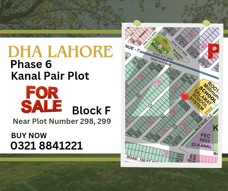 DHA Phase 6 Lahore Canal Pair Plots for Sale