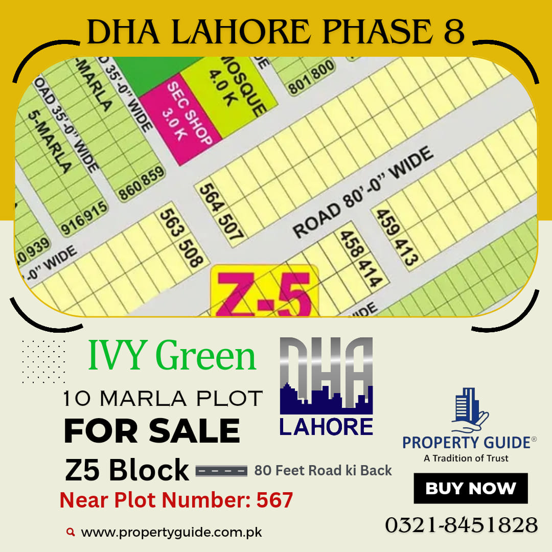 DHA Phase 8 IVY Green 10 Marla Plot For Sale